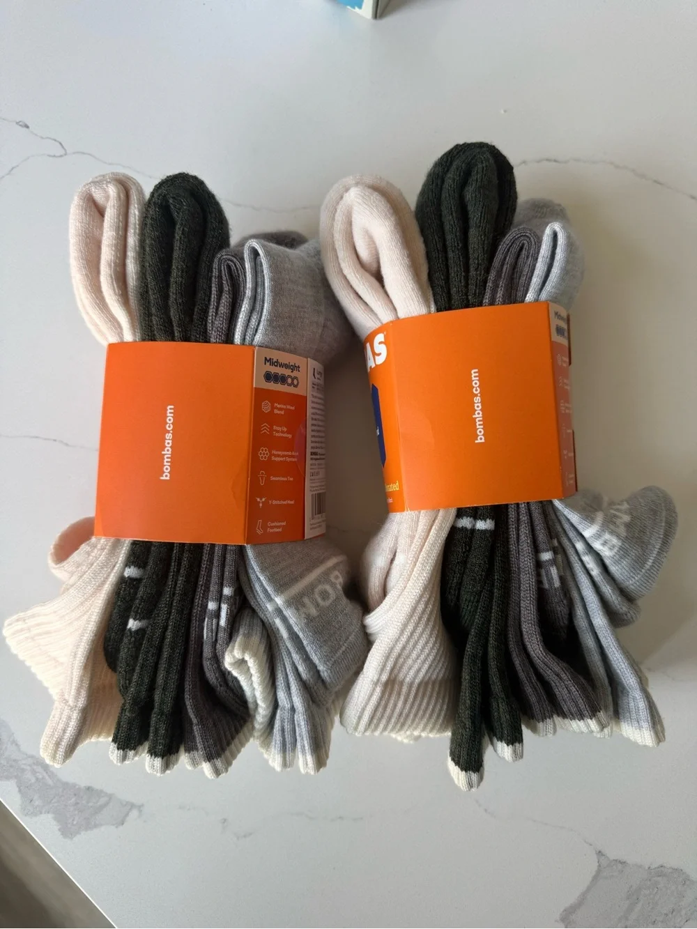 Bombas Mens Merino Wool Blend Calf Sock 4Pack L (price is for 1..2 are available